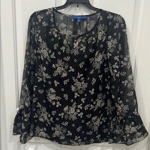 Floral Black Sheer Blouse